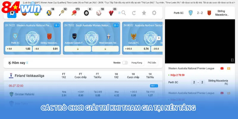 Các trò chơi giải trí khi tham gia tại nền tảng 