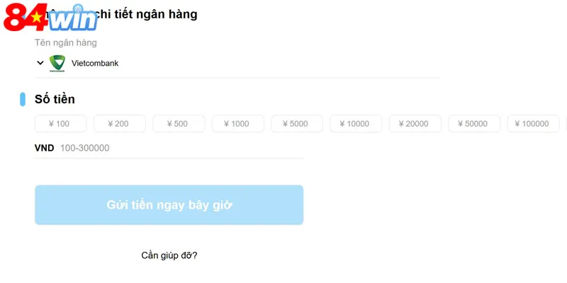 Nạp tiền 84Win thông qua ngân hàng được ưu tiên chọn lựa